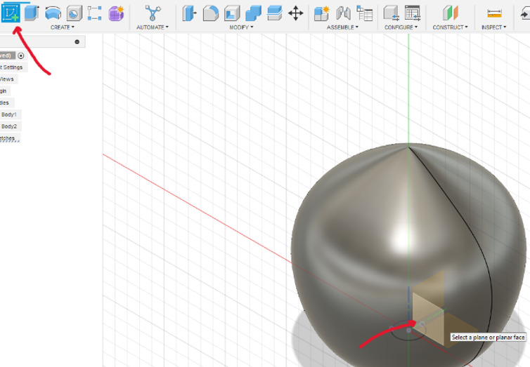 Creating revolve operation